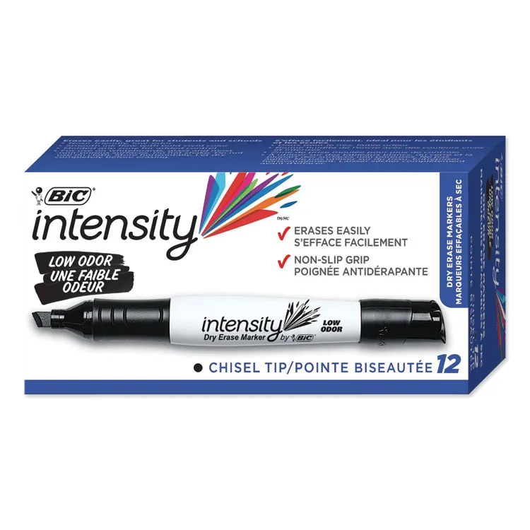 BIC BIC GDEM11BE — BIC Intensity XL Bullet Low Odor Dry-Erase Markers - Bullet Marker Point Style - Blue - 1 / Dozen