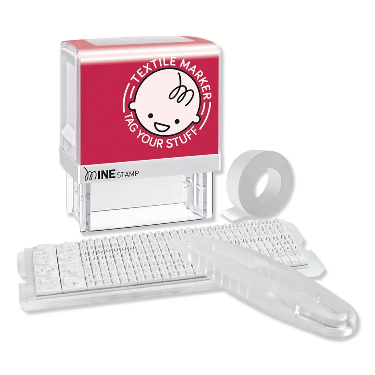 CONSOLIDATED STAMP COS 039605 — Consolidated Stamp Mine Personalized Stamp Kit - Custom Message Stamp - 3 Line(s) - 14 Characters/Line - 1.50 Impression Width x 0.56 Impression Length - 1000 Impression(s) - Black - Plastic Frame - 1 Each