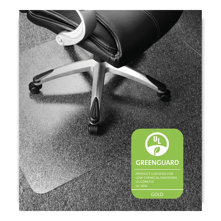 FLOORTEX FLR 1115223ER — Cleartex Ultimat Low / Medium Pile Carpet Rectangular Chairmat - Home, Office, Carpeted Floor, Floor - 60 Length x 48 Width x 90 mil Thickness - Rectangle - Polycarbonate - Clear