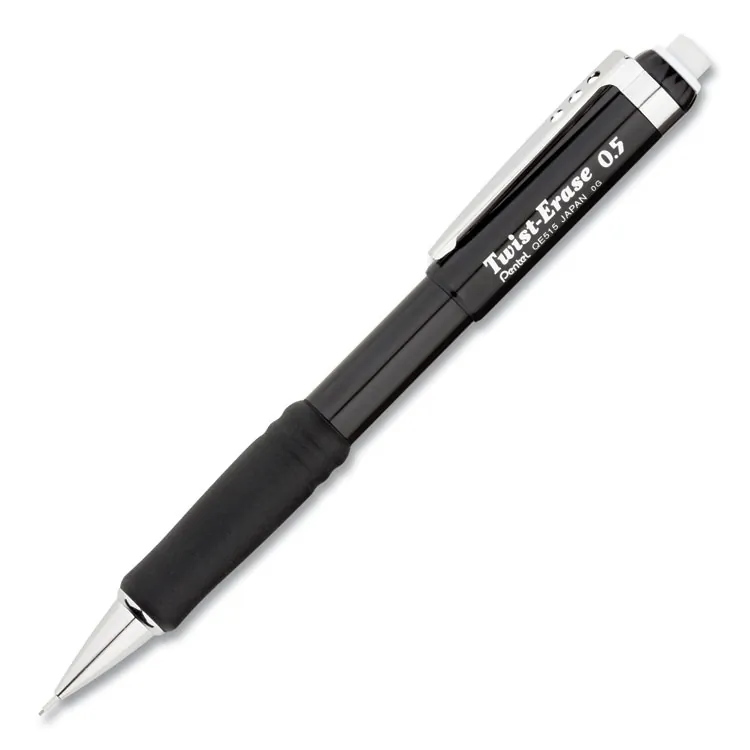 Pentel PEN QE519A — Pentel Twist-Erase III Mechanical Pencils - #2 Lead - 0.9 mm Lead Diameter - Refillable - Black Barrel - 1 Each
