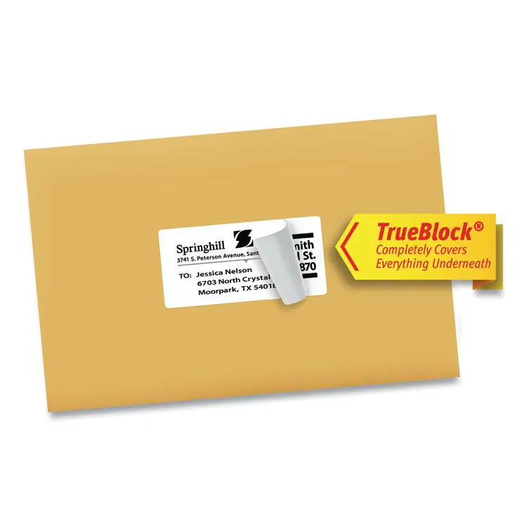 Avery Dennison 05265 — Avery® Shipping Labels - TrueBlock - 8 1/2 x 11 Length - Permanent Adhesive - Rectangle - Laser, Inkjet - White - 1 / Sheet - 25 / Pack