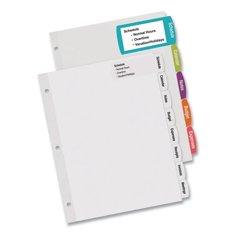 Avery Dennison AVE 14440 — Avery® Big Tab Tab Divider - 100 x Divider(s) - 5 - 5 Tab(s)/Set - 8.5 Divider Width x 11 Divider Length - 3 Hole Punched - White Paper Divider - White Paper Tab(s)
