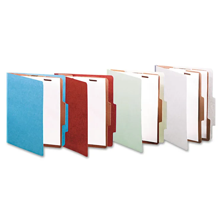 ACCO Brands ACC 15038 — Acco Letter Classification Folder - 4 Folder Capacity - 8 1/2 x 11 - 8 Fastener(s) - 1 Fastener Capacity for Folder - 3 Divider(s) - Pressboard, Tyvek - Earth Red - 10 / Box