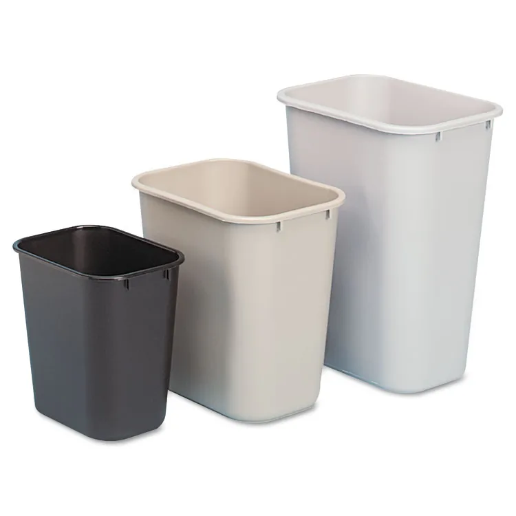 Rubbermaid RCP 295600BK — Rubbermaid Commercial Standard Series Wastebaskets - 7 gal Capacity - Rectangular - 15 Height x 14.1 Width x 10.3 Depth - Plastic - Black - 1 Each