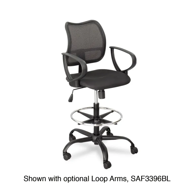SAFCO PRODUCTS SAF 3395BV — Safco Vue Extended-Height Vinyl Chair - Black Vinyl, Nylon, Polyester Seat - Black Back - 5-star Base - 1 Each