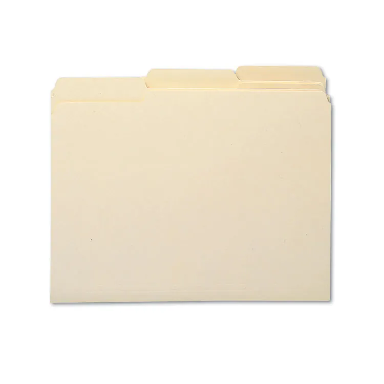 SMEAD MANUFACTURING CO. SMD 10339 — Smead 1/3 Tab Cut Letter Recycled Top Tab File Folder - 8 1/2 x 11 - 3/4 Expansion - Top Tab Location - Assorted Position Tab Position - Manila - Manila - 100% Recycled - 100 / Box