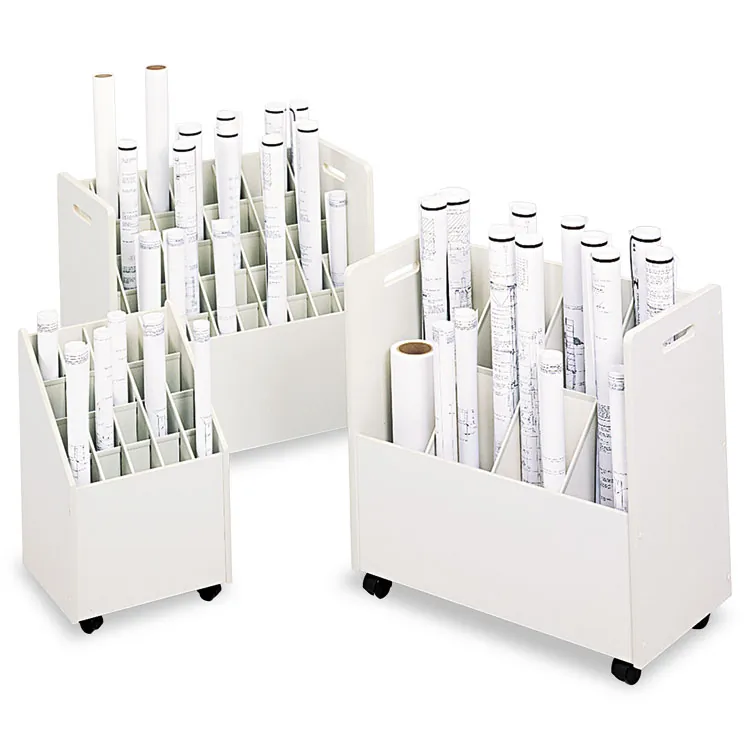 SAFCO PRODUCTS SAF 3083 — Safco 50-Compartment Mobile Roll File - Putty - Wood - 1 Each
