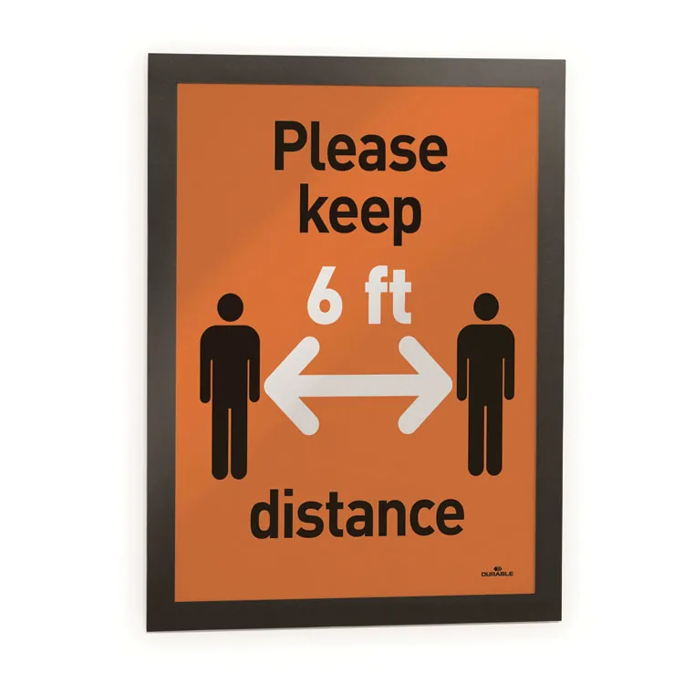 DURABLE OFFICE PRODUCTS DBL 476823 — DURABLE® DURAFRAME® Self-Adhesive Magnetic Letter Sign Holder - Horizontal or Vertical, 9.5 x 12 Frame Size - Holds 8.5 x 11 Insert, 2 -Pack, Silver