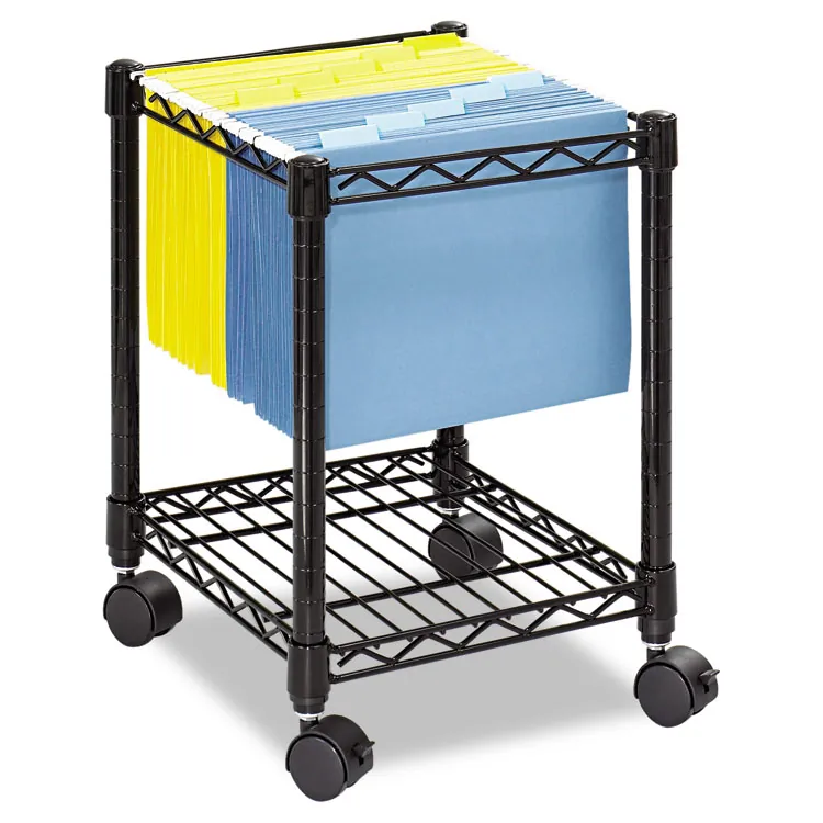 SAFCO PRODUCTS SAF 5277BL - Safco Compact Mobile File Cart - 1 Shelf - 4 Casters - Steel