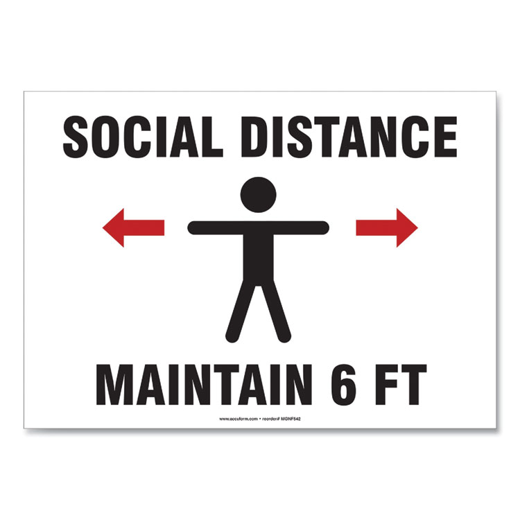 ACCUFORM MGNG909VPESP - SIGN,SOCIAL DISTANCE 10X7