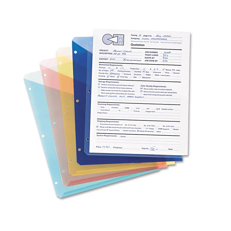 SMEAD MANUFACTURING CO. SMD 89505 — Smead InnDura Letter File Jacket - 8 1/2 x 11 - Poly - Clear, Green, Red, Yellow, Blue - 5 / Pack
