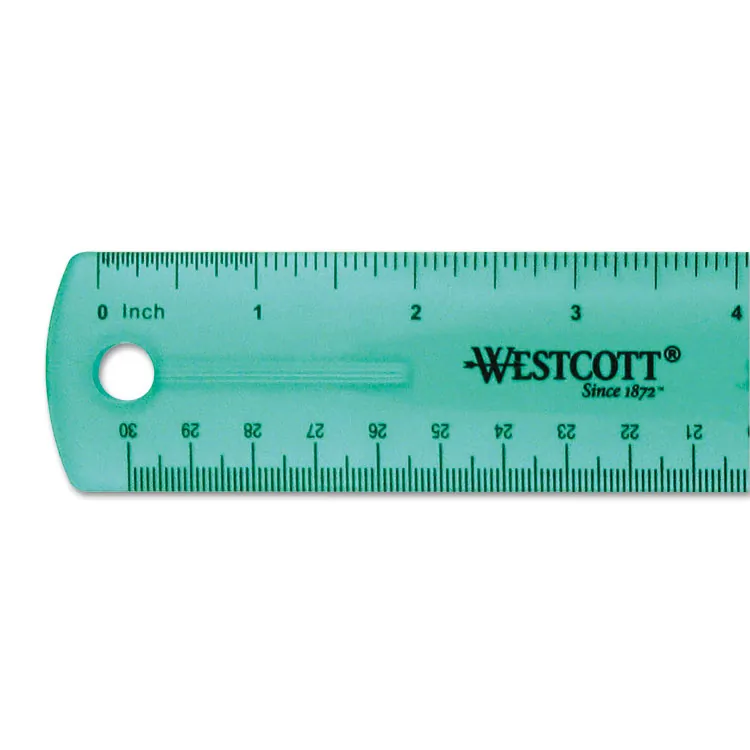 ACME UNITED CORPORATION ACM 12975 - Westcott Transparent Jeweltone 12 Plastic Ruler - 12 Length 