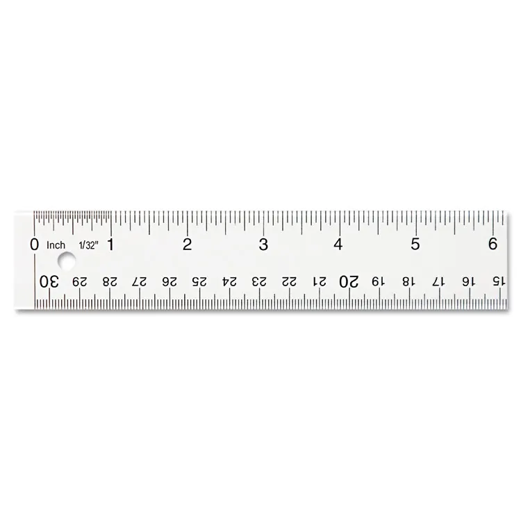 ACME UNITED CORPORATION ACM 10564 — Westcott See-Through Acrylic Rulers - 18 Length 1 Width - 1/16 Graduations - Imperial, Metric Measuring System - Acrylic - 1 Each - Clear