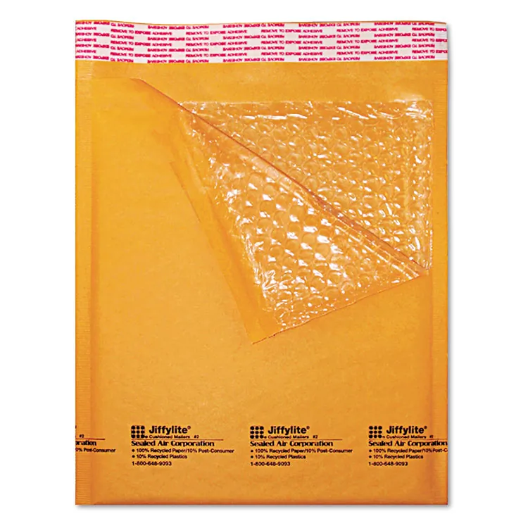 Sealed Air Corporation 100729778 — Sealed Air Jiffylite Bubble Cushioned Mailers - Padded - #5 - 10 1/2 Width x 16 Length - Peel & Seal - Kraft - 80 / Carton - Gold