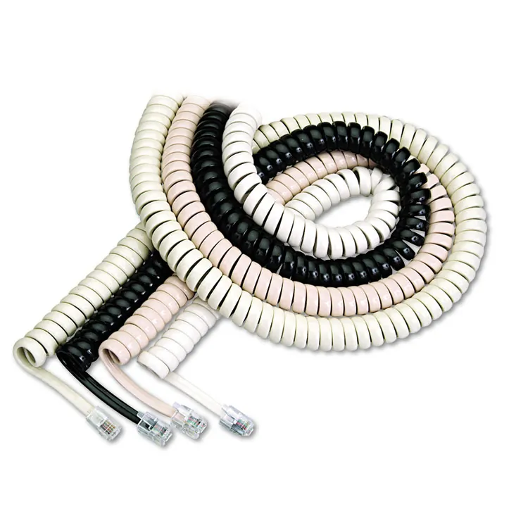 Softalk SOF 42260 — Softalk Modular Plug Handset Coil Cord - 25 ft Phone Cable for Phone - Beige - 1 Each