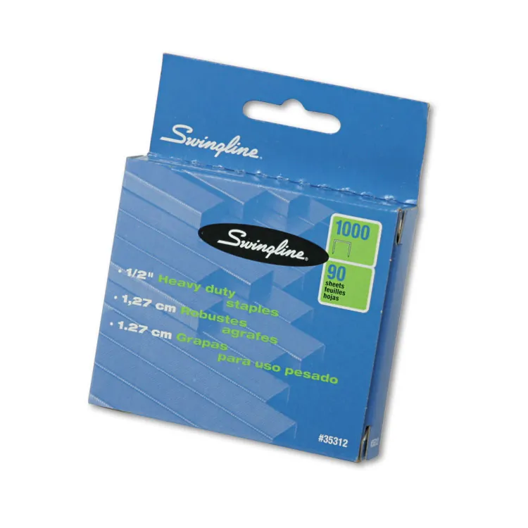 SWINGLINE SWI 35314 — Swingline Premium Heavy-Duty Staples - 100 Per Strip - Heavy Duty - 1/4 Leg - Holds 25 Sheet(s) - for Paper - Chisel Point, Heavy Duty - Silver1000 / Box