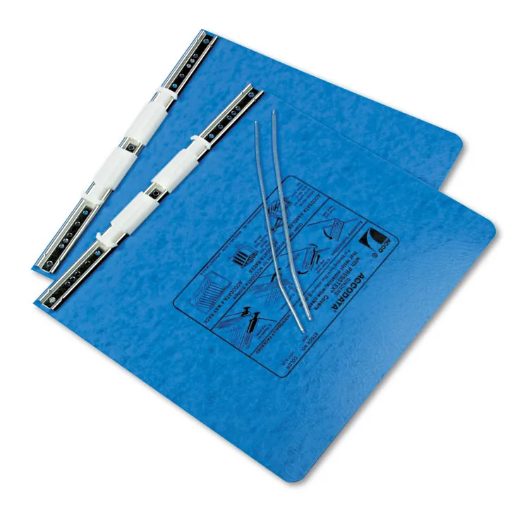 ACCO Brands ACC 54072 — Acco PRESSTEX Unburst Sheet Covers - 6 Binder Capacity - Fanfold - 11 x 14 7/8 Sheet Size - Light Blue - Recycled - Retractable Filing Hooks, Hanging System, Moisture Resistant, Water Resistant - 1 Each