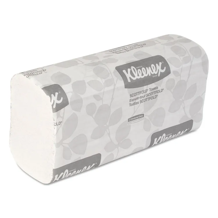 KIMBERLY CLARK KCC 88115 — Kleenex C-Fold Hand Towels - 1 Ply - C-fold - 10.10 x 13.25 - White - Soft, Absorbent, Foldable - For Hand - 150 Per Bundle - 600 / Pack