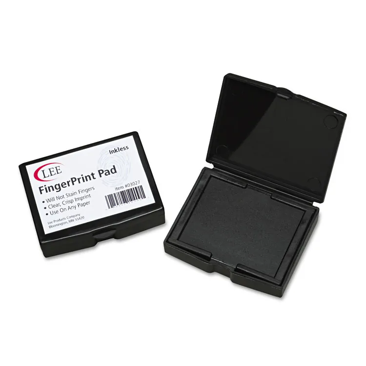 LEE PRODUCTS COMPANY LEE 03127 — LEE Inkless FingerPrint Pad - 12 / Dozen - 2 Height x 2.3 Width x 1.8 Depth - Black Ink