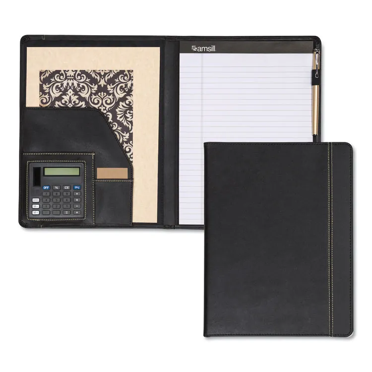 Samsill SAM 71220 — Samsill Professional Letter Pad Folio - 8 1/2 x 11 - 2 Internal Pocket(s) - Vinyl - Black - 1 Each
