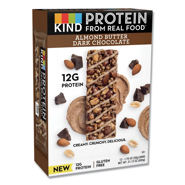 KIND LLC KND 26036 — KIND Protein Bars - Trans Fat Free, Low Sodium, Gluten-free, Individually Wrapped - Dark Chocolate Nut - 1.76 oz - 12 / Box