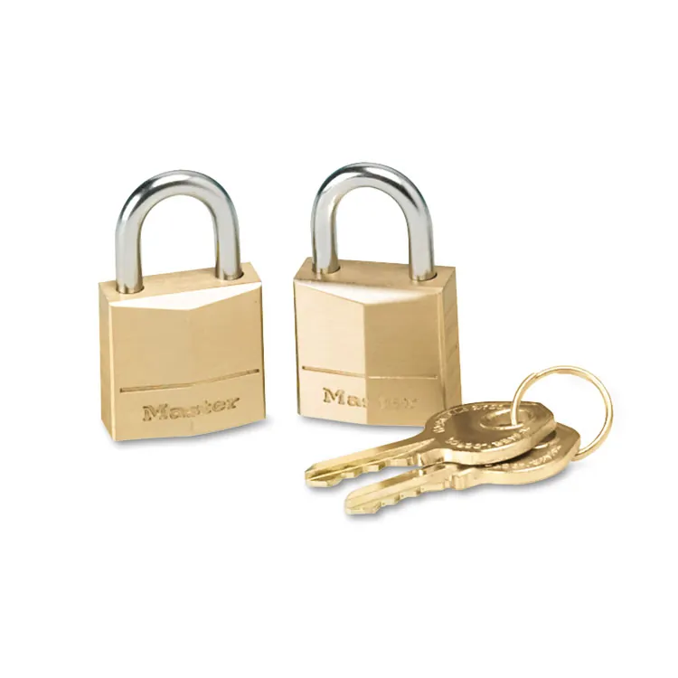 MASTER LOCK COMPANY MLK 120T — Master Lock Three-Pin Brass Tumbler Locks - 0.16 Shackle Diameter - Brass - 2 / Pack