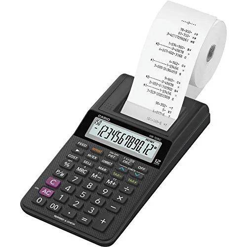 Casio HR-10RC — Casio HR-10RC Printing Calculator - 2 lps - Battery Powered, Portable Printing/Display - 12 Digits - Battery Powered - 1.7 x 4 x 8.2 - Handheld - 1 Each