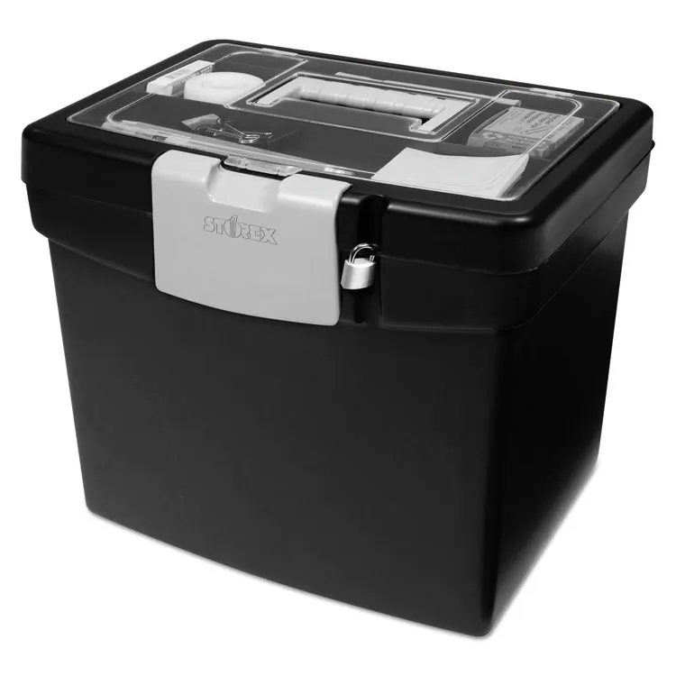 STOREX STX 61504U01C - Storex Portable File Storage Box with XL Lid - External Dime