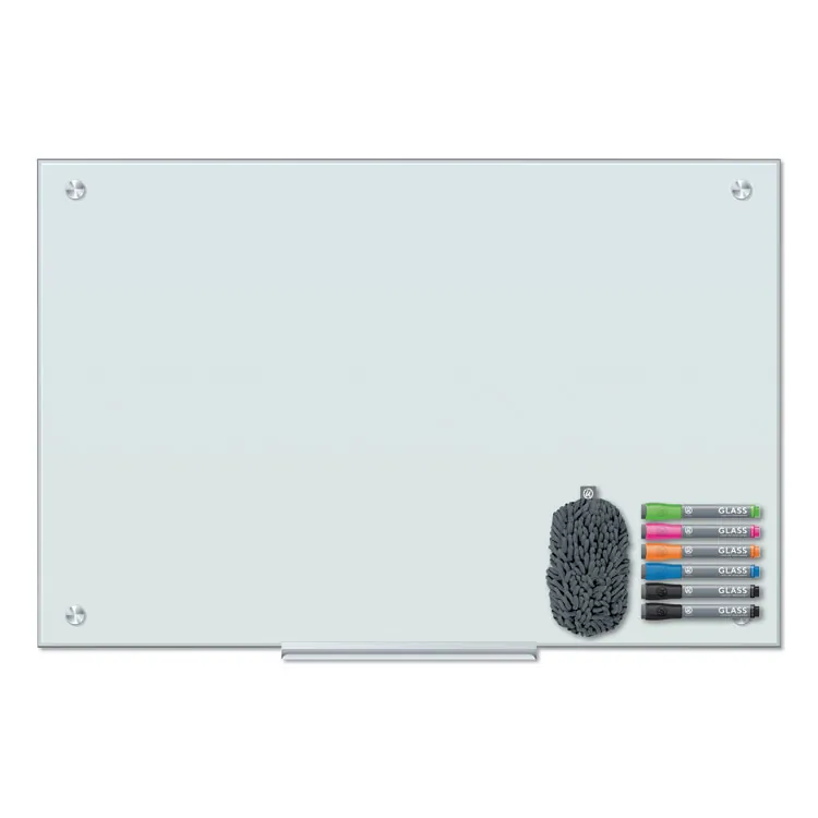 U BRANDS 3977U00-01 — Premium 48x36 Floating Glass Dry Erase Board - White