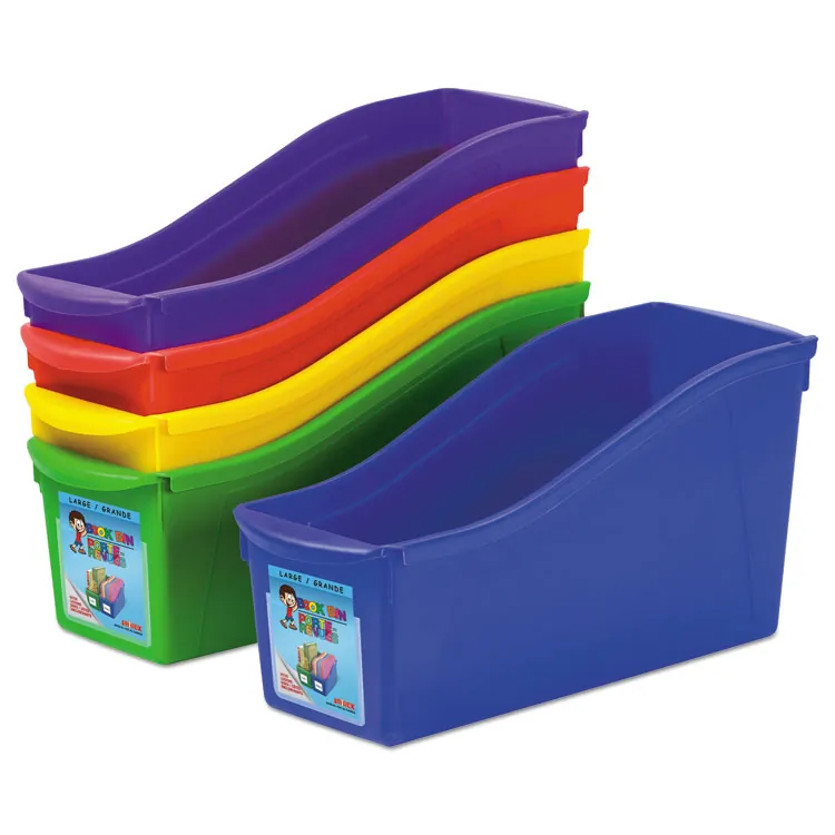 STOREX STX 70105U06C — Storex Book Bin Set - 1 Compartment(s) - 12.6 Height x 5.3 Width x 14.3 Depth - 50% Recycled - Plastic - 5 / Set