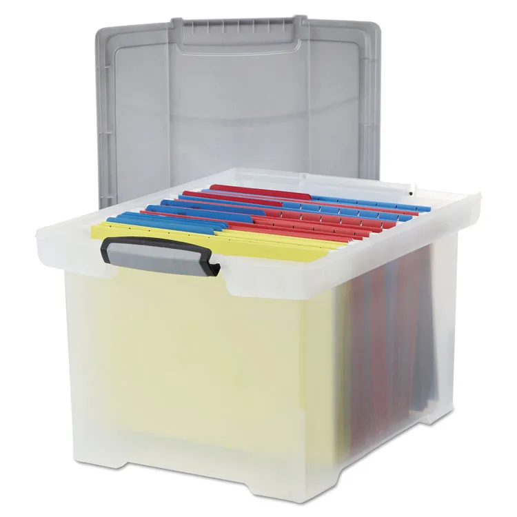 STOREX 61530U01C — Clear Portable File Tote for Letter/Legal Size Files