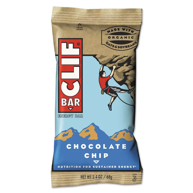 CLIF BAR & COMPANY CBC 160004 — Clif Bar Chocolate Chip Energy Bar - Individually Wrapped - Chocolate Chip - 2.40 oz - 12 / Box