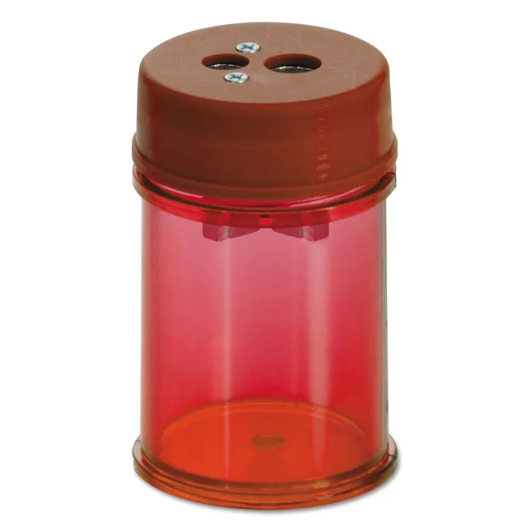 Officemate OIC 30240 — OIC Pencil/Crayon Metal Cutter Sharpener - 2 Hole(s) - 2.1 Height x 1.4 Width x 1.4 Depth - Translucent Red - 1 Each