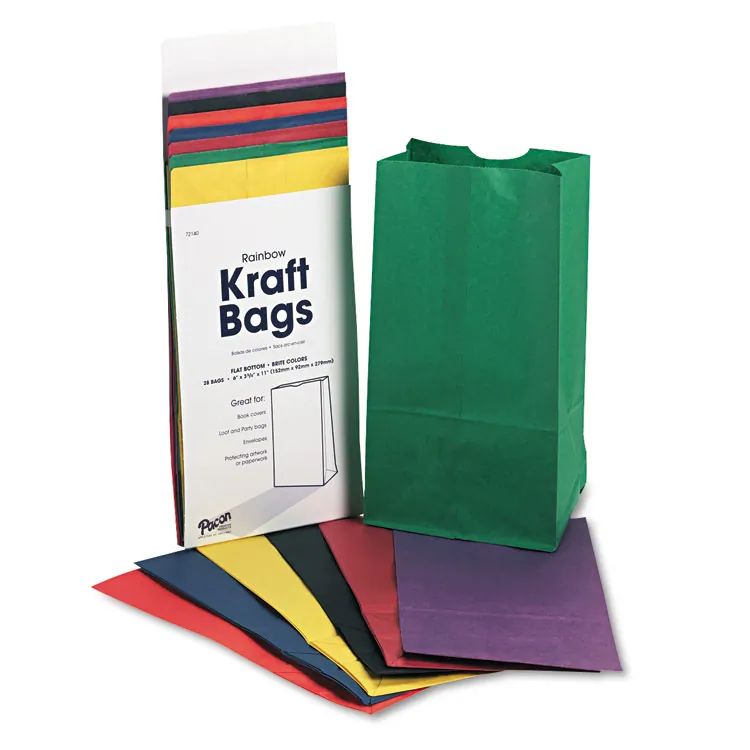 PACON CORPORATION PAC 72140 — Rainbow Kraft Bag - Art Project, Craft Project, Bag, Hat - 11Height x 6Width - 28 / Pack - Assorted - Kraft