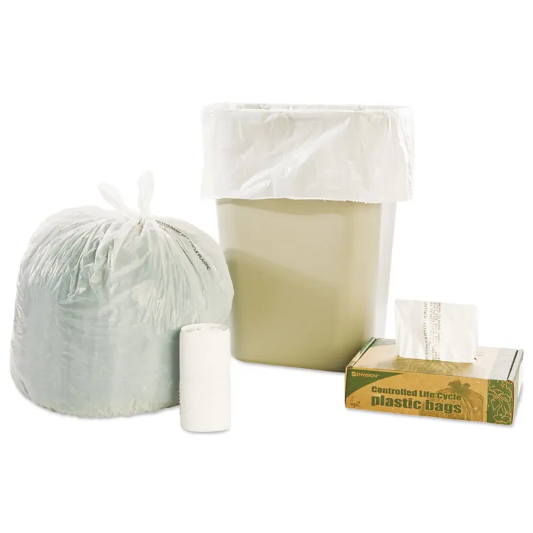 STOUT STO G2430W70 — Stout Controlled Life-Cycle Plastic Trash Bags - 13 gal - 24 Width x 30 Length x 0.70 mil (18 Micron) Thickness - White - 1/Carton - Office Waste