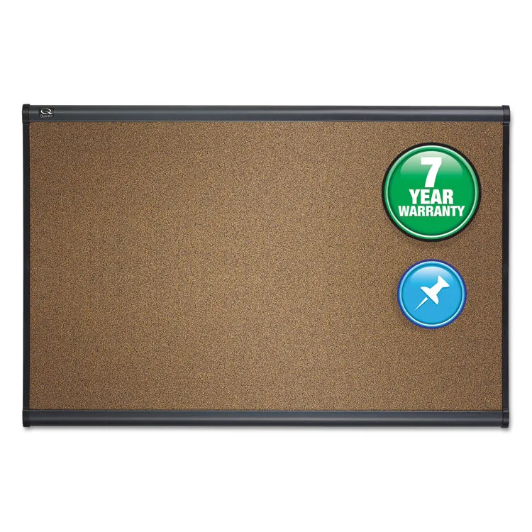 QUARTET B243LC — Cherry Framed Prestige Cork Bulletin Board, 36" x 24"