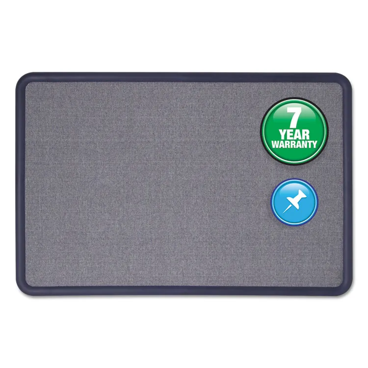 QUARTET 7694BE — Light Blue Contour Fabric Bulletin Board, 48" x 36"