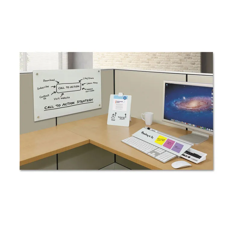 QUARTET PDEC1830 — Infinity Magnetic Glass Dry Erase Cubicle Board, 18" x 30"