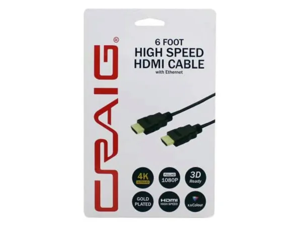 Bulk Buys EN812 — 6FT High Speed HDMI Cable with Ethernet for 4K & 1080p