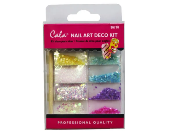 bulk buys GW806 - Colorful Gemstone Nail Art Kit with Adhesive Glue