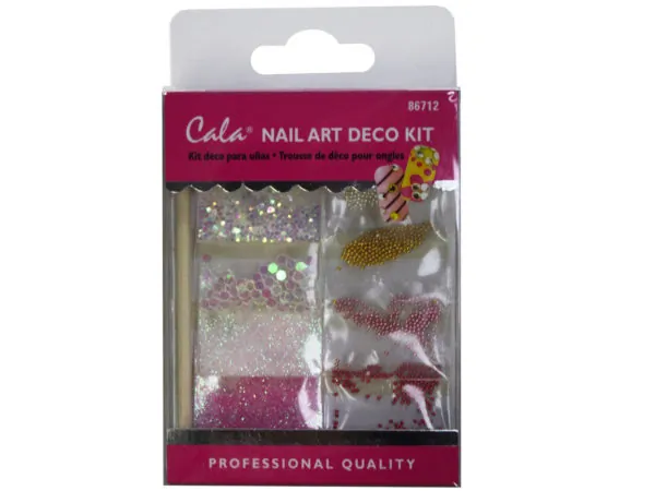 bulk buys GW808 - Nail Art Pink Gemstone Decoration Kit with Adhesive Glue