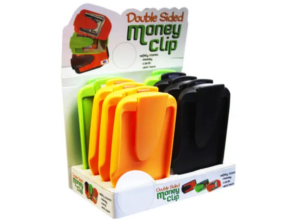 Bulk Buys EN831 — Double-Sided Plastic Money Clip with Countertop Display