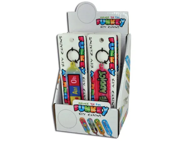Bulk Buys EN832 — Funky Sayings Keychain Gift Set with Countertop Display