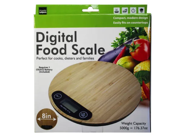 Bulk Buys GE481 — Digital Kitchen Scale with Wooden Platform
