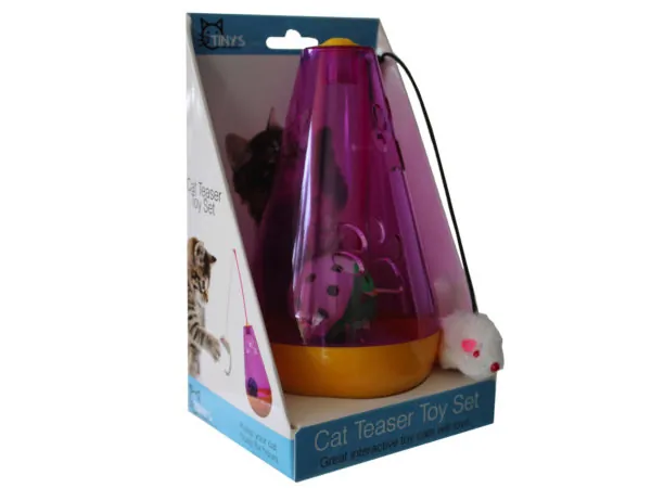 Bulk Buys GE487 — Interactive Cat Teaser Toy with Rolling Bell Ball