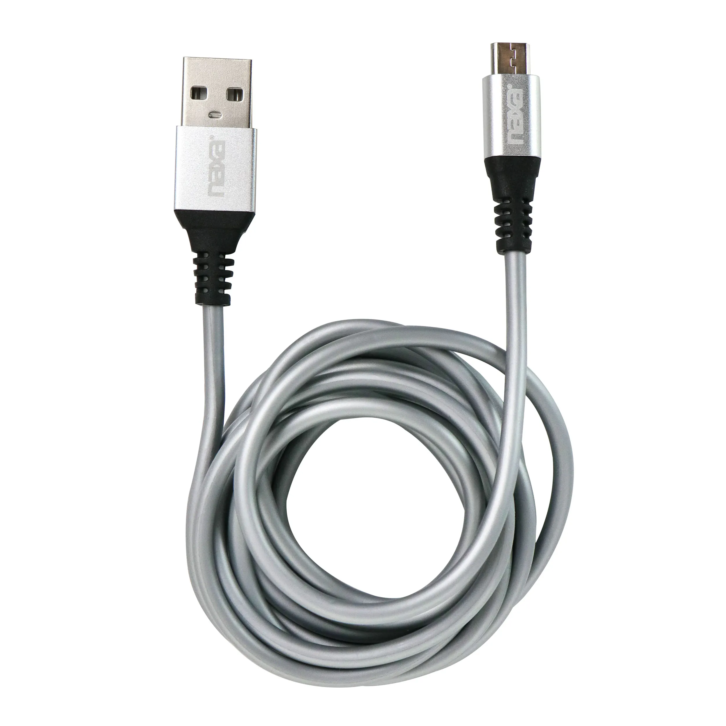 NAXA ELECTRONICS NAC-300-6FSILVER — Naxa 6 Foot Fast Charge and Sync Round Miro USB Cable