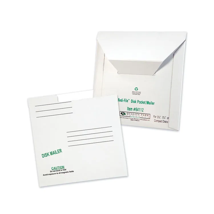 QUALITY PARK PRODUCTS QUA64112 — Redi-File CD/DVD Mailer, 10-Piece Pack, White