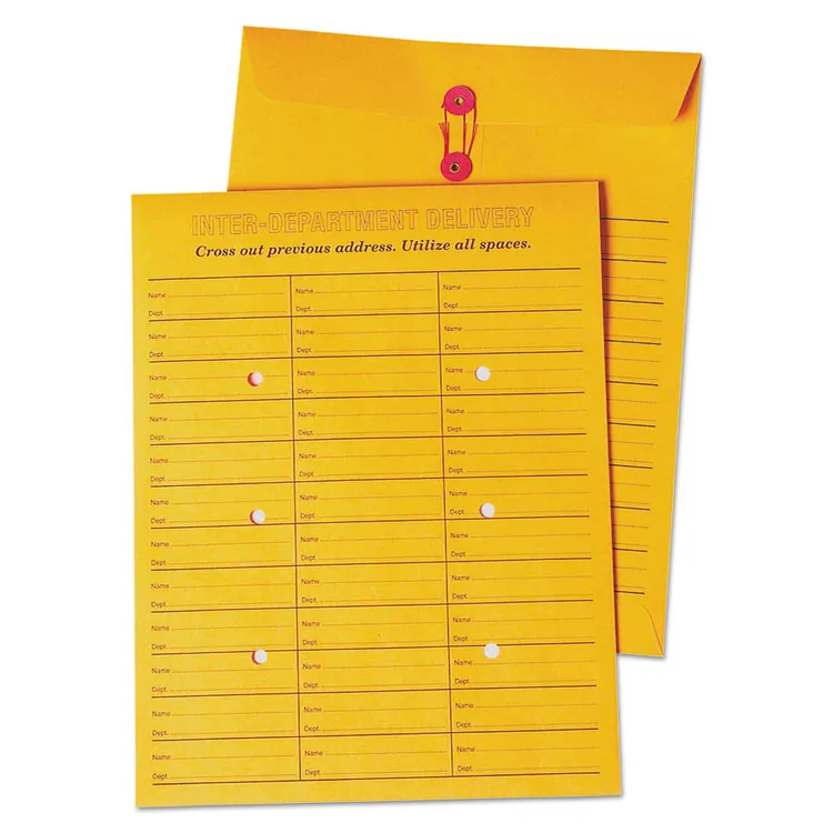 QUALITY PARK PRODUCTS QUA63562 — Brown Kraft String/Button Interoffice Envelope, 10x13