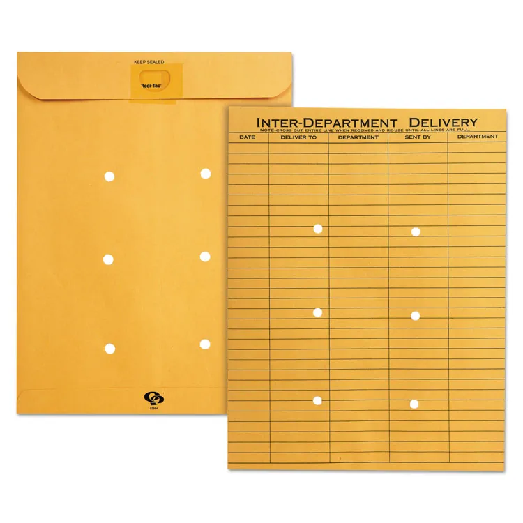 QUALITY PARK PRODUCTS QUA63664 — Brown Kraft Resealable Interoffice Envelope - 10 x 13