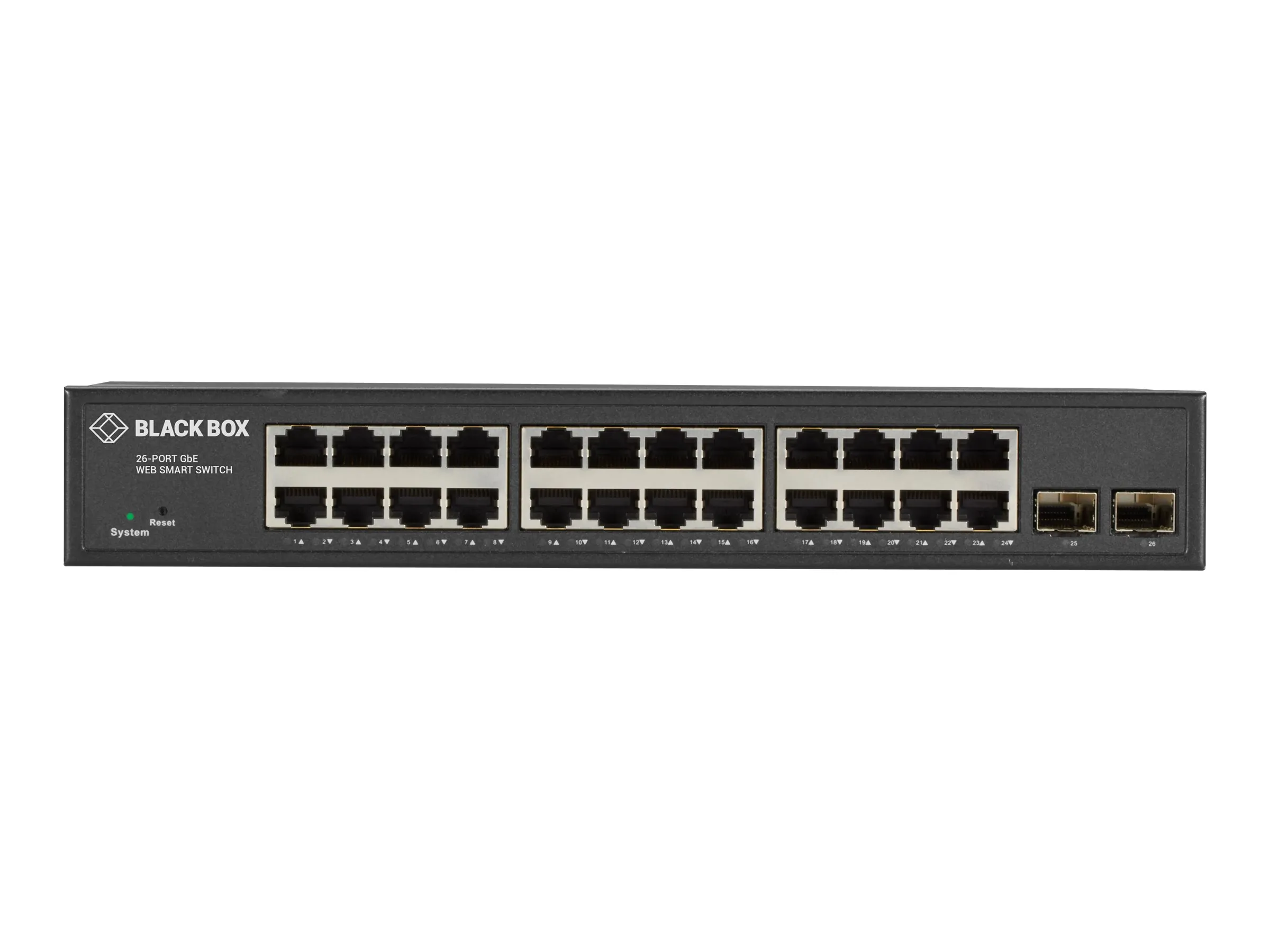 BLACK BOX CORPORATION LGB2126A — GIGABIT ETHERNET MANAGED SWITCH, (24) RJ-45, (2) SFP